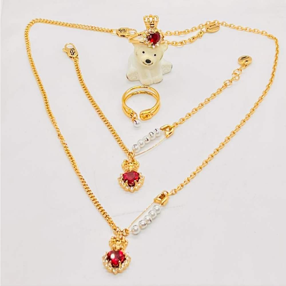 Brand new, Juicy Couture Royal Siam Necklace, Bracelet, Ring Size 7, Set 3